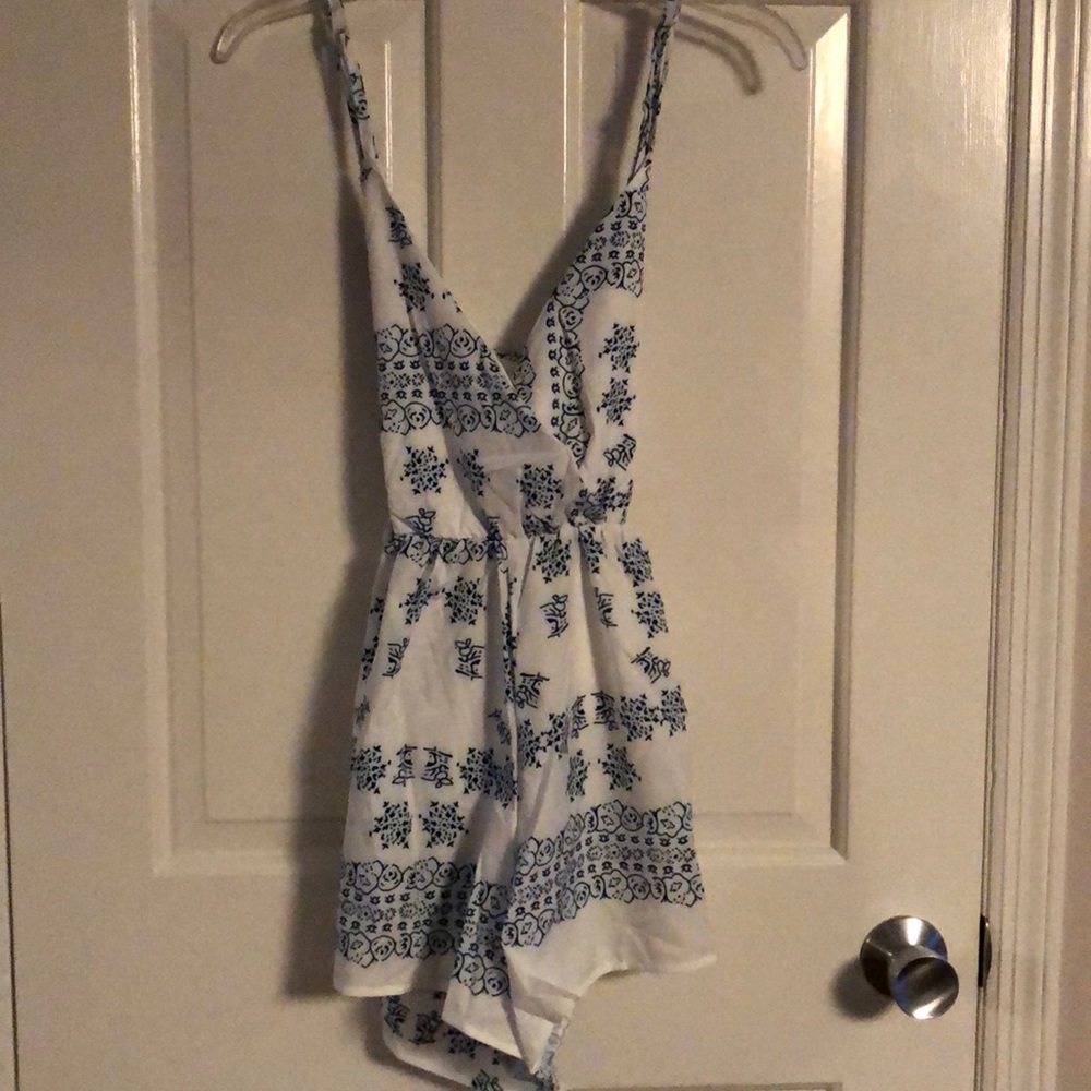 White and blue romper